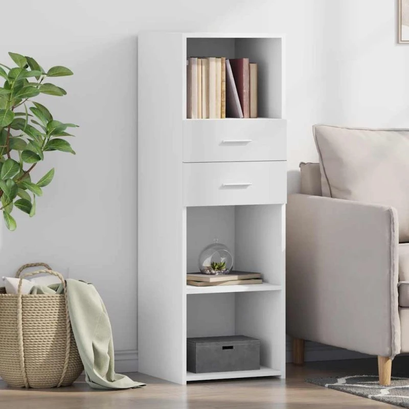 vidaXL Højskab 40x42,5x124 cm konstrueret træ – hvid