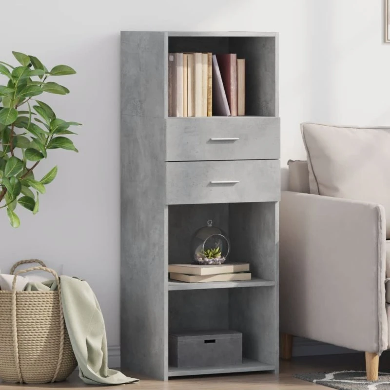 vidaXL højskab 45x42,5x124 cm konstrueret træ betongrå