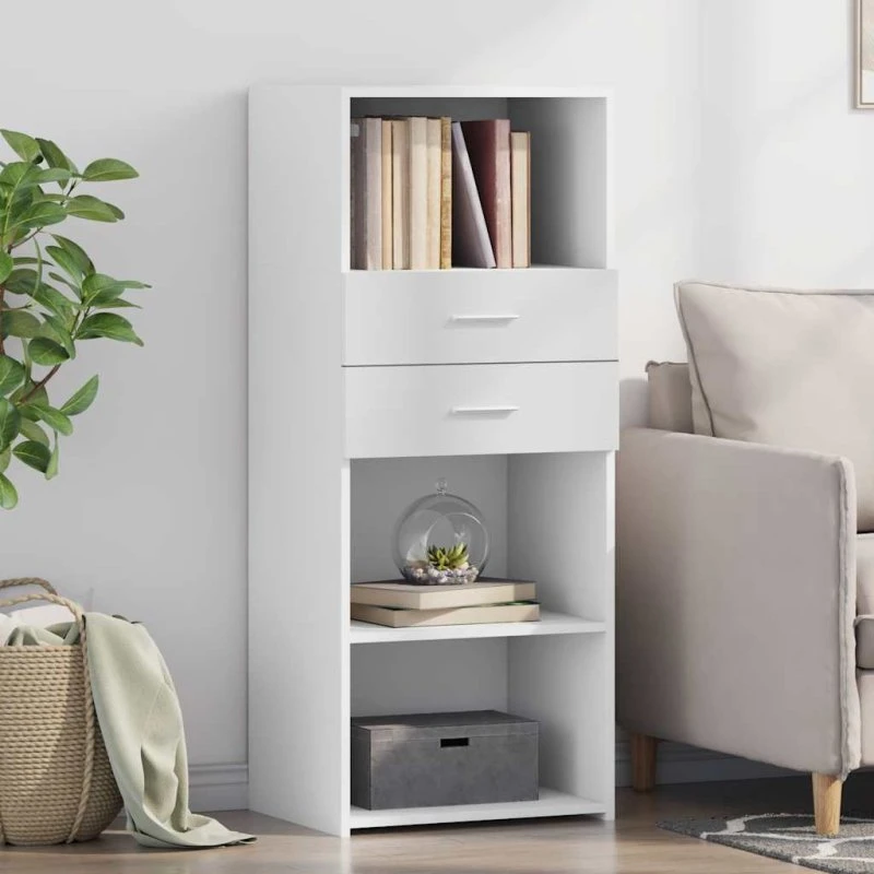 vidaXL højskab konstrueret træ 50x42,5x124 cm hvid