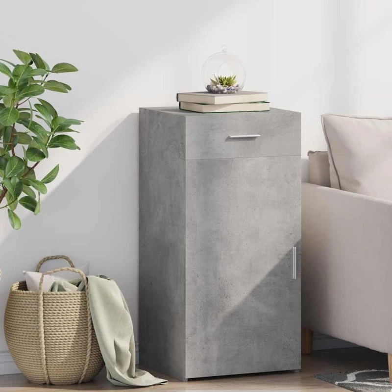 vidaXL skænk 45x34x93 cm konstrueret træ, betongrå