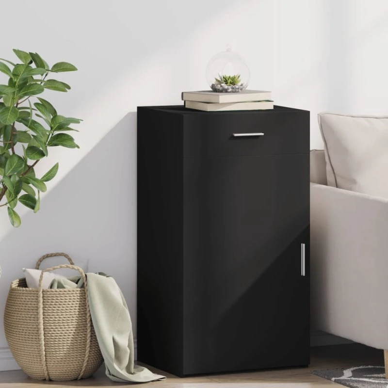 vidaXL skab 50x42,5x93 cm sort - konstrueret træ