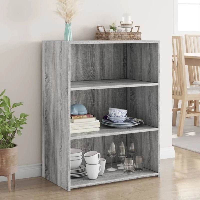 vidaXL reol 70x41x93 cm grå Sonoma-eg