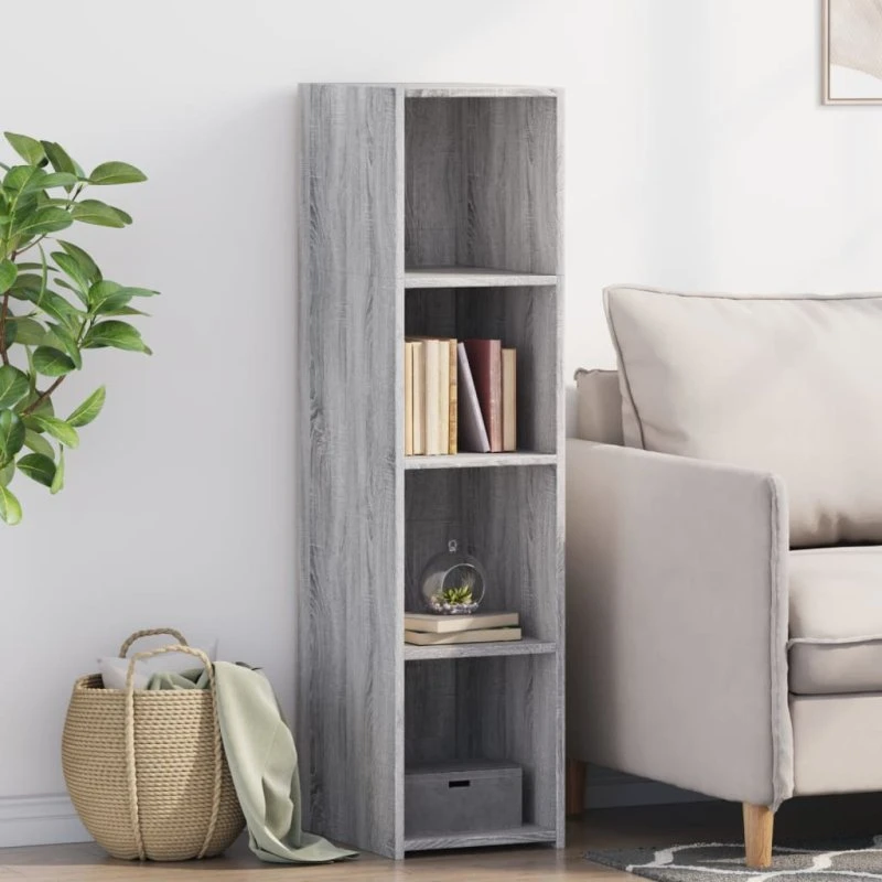vidaXL reol 30x41x124 cm konstrueret træ grå Sonoma-eg
