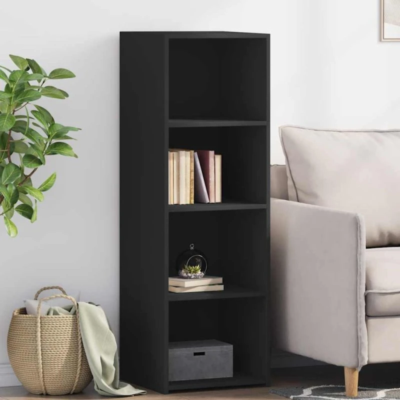 vidaXL reol 40x41x124 cm sort, konstrueret træ