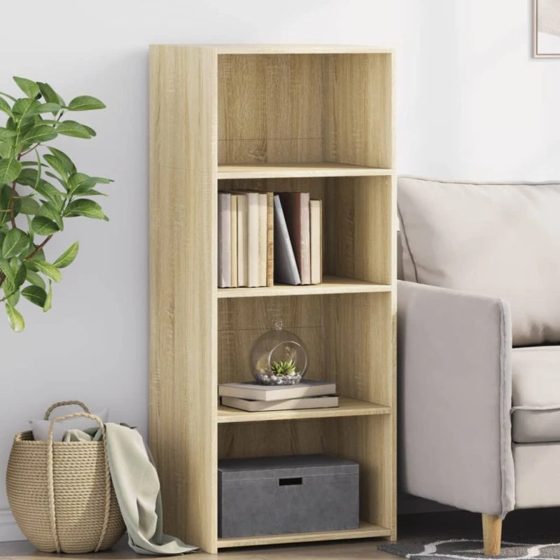 vidaXL reol 50x41x124 cm i konstrueret træ, Sonoma-eg