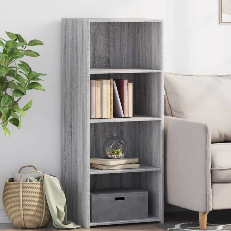 vidaXL Reol 50x41x124 cm konstrueret træ, Grå Sonoma-eg