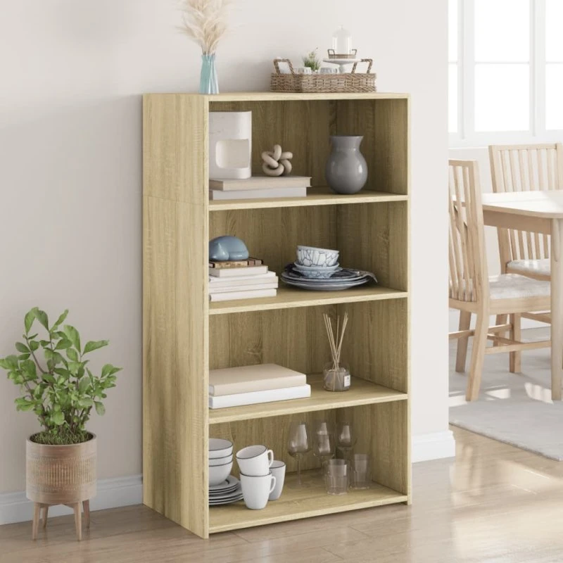 vidaXL reol 70x41x124 cm konstrueret træ Sonoma-eg