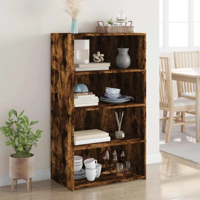 vidaXL reol 70x41x124 cm konstrueret træ, røget eg