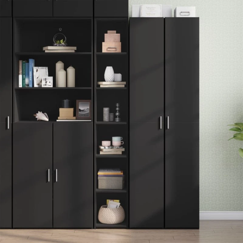 vidaXL reol 30x41x185 cm konstrueret træ, sort