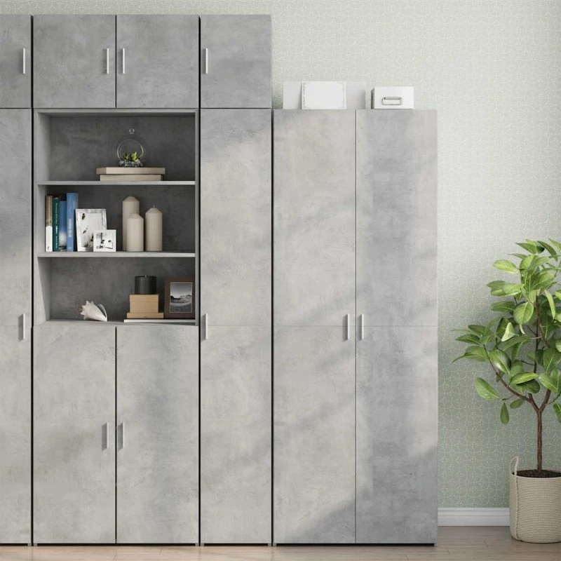 vidaXL smalt skab 30x42,5x225 cm konstrueret træ, betongrå