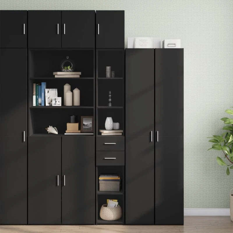 vidaXL smalt opbevaringsskab 30x42,5x225 cm, sort