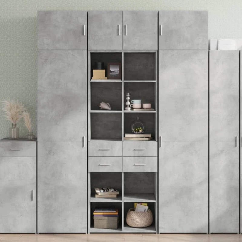 vidaXL skab smalt 70x42,5x225 cm konstrueret træ - betongrå