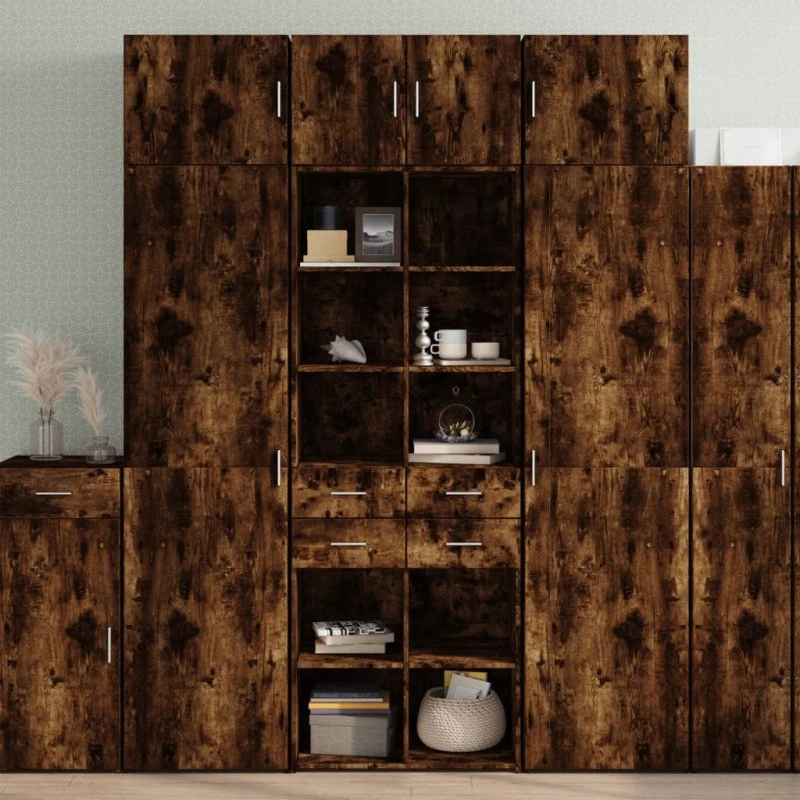 vidaXL skab 70x42,5x225 cm smalt konstrueret træ, røget eg