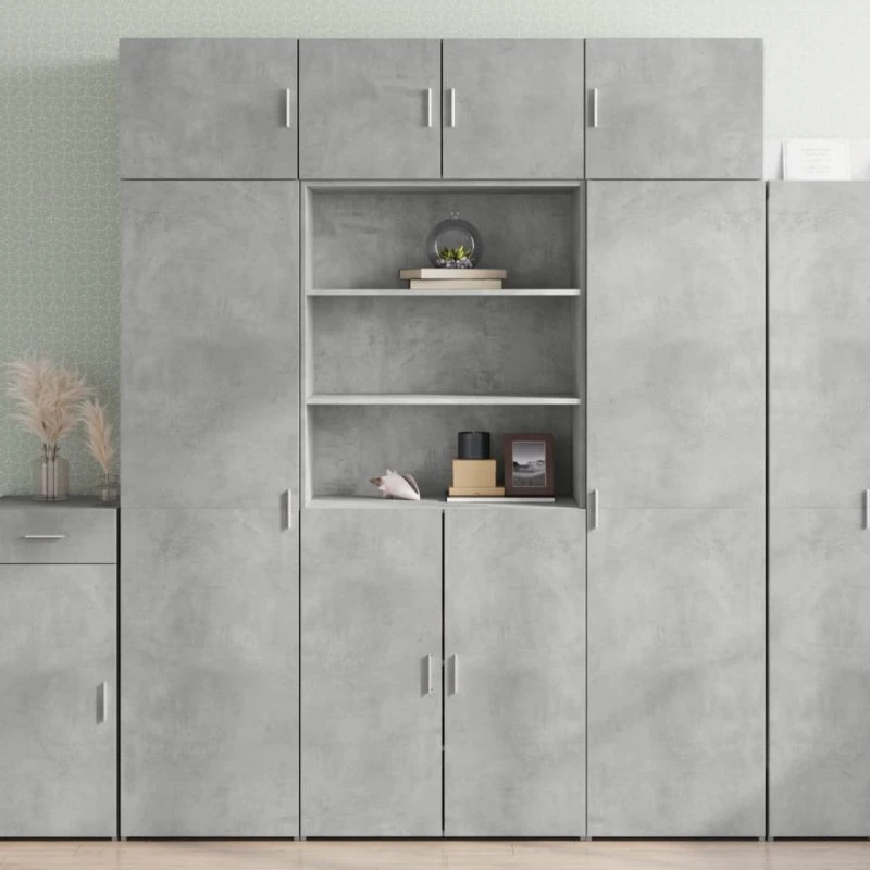 vidaXL højskab 80x42,5x185 cm konstrueret træ betongrå