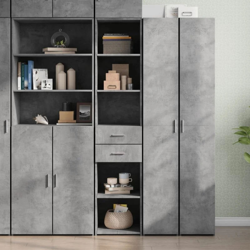 vidaXL højskab 40x42,5x185 cm konstrueret træ - betongrå