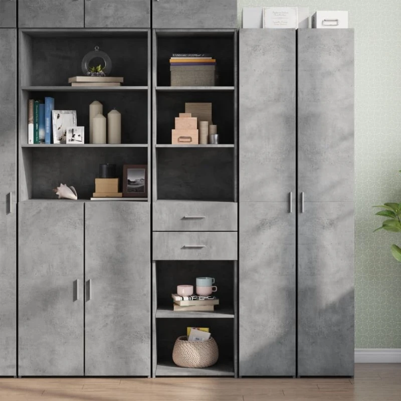 vidaXL Højskab 40x42,5x185 cm konstrueret træ – betongrå