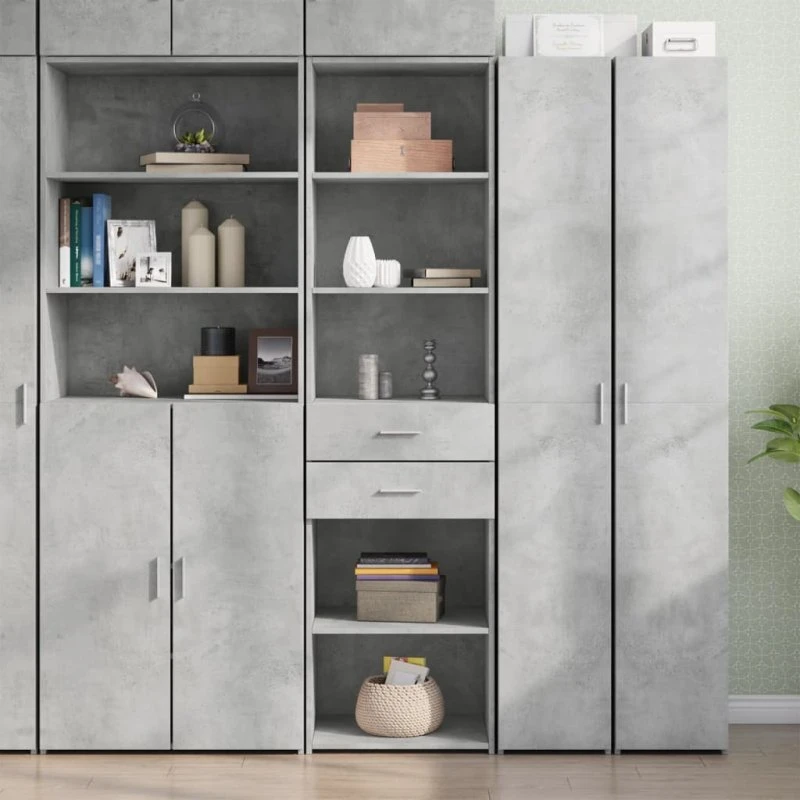 vidaXL højskab 40x42,5x185 cm konstrueret træ betongrå