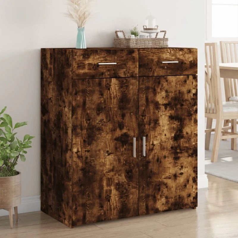 vidaXL skænk 80x42,5x93 cm – konstrueret træ, røget eg
