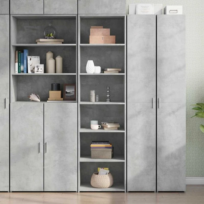 vidaXL højskab 50x41x185 cm konstrueret træ, betongrå