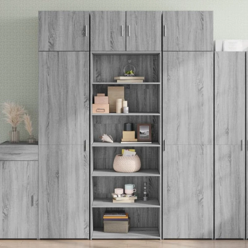 vidaXL reol 70x41x185 cm konstrueret træ grå Sonoma-eg
