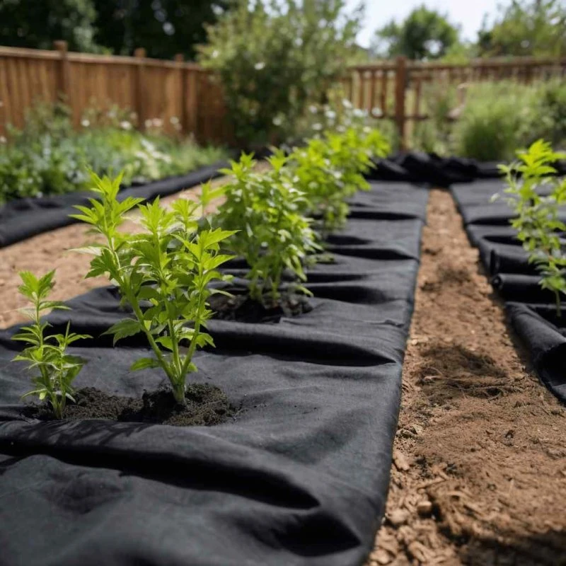 vidaXL ukrudtsdug 1x50 m polyesterfibre sort (150 g/m²)