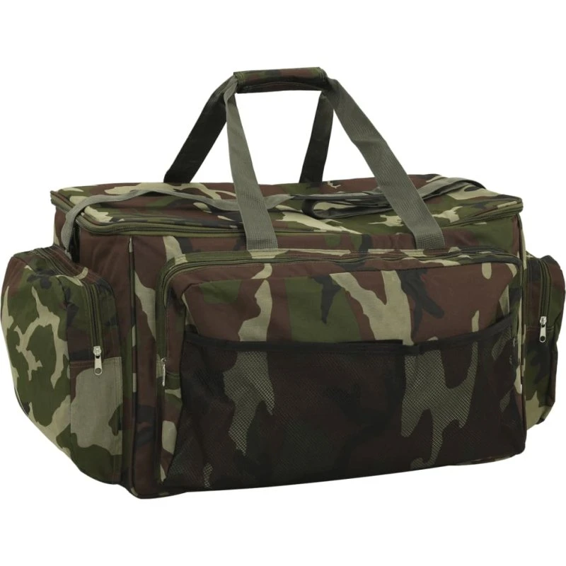 vidaXL Fisketaske vandtæt camouflage 600D Oxford grøn
