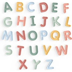 Silikonebogstaver A–Z, 26 stk (store, bløde)