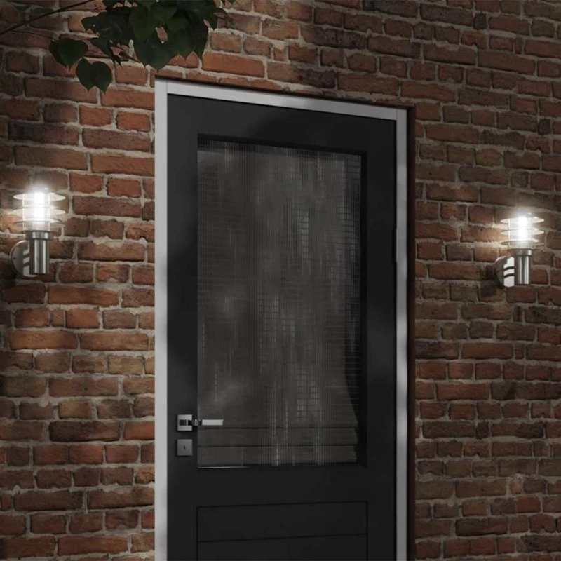 vidaXL udendørs væglampe i rustfrit stål, sølv (IP44)