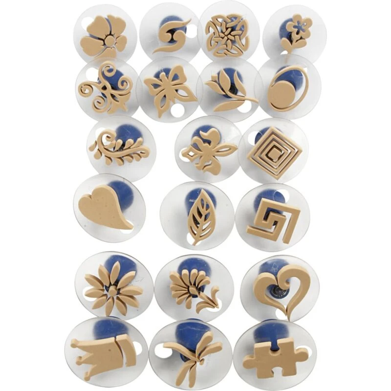 Skumstempler med håndtag 3–6 cm, 20 stk.