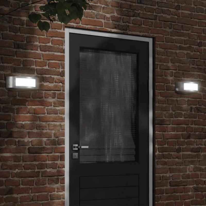 vidaXL udendørs væglamper 2 stk. rustfrit stål sølv