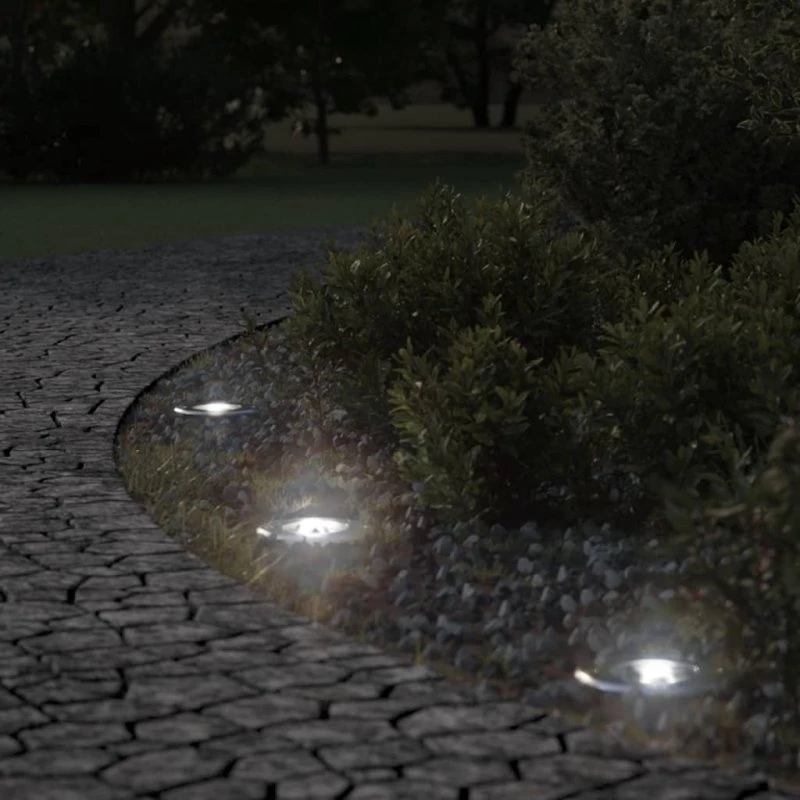 vidaXL nedgravningsspot 10,5x10,5 cm rund sort trykstøbt aluminium