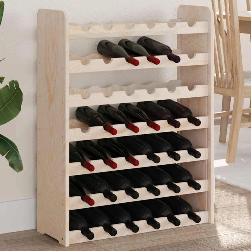 vidaXL vinreol i massivt fyrretræ 67,5x25x87 cm (42 flasker)