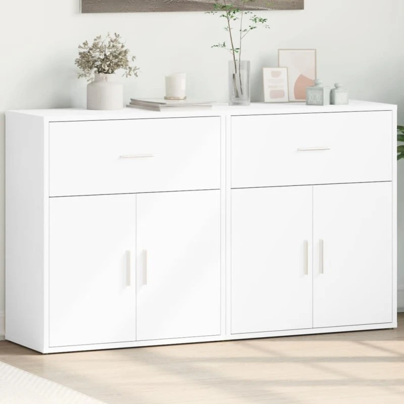 vidaXL Skænke 2 stk. 60x31x70 cm hvid