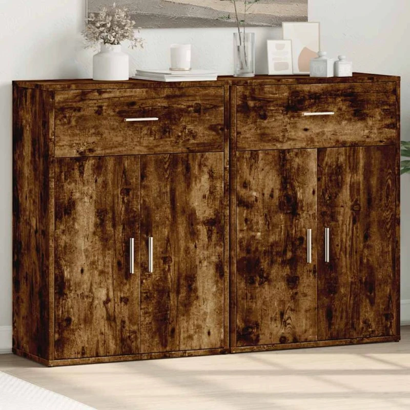 vidaXL Skænke 2 stk. 60x30x84 cm – Røget eg
