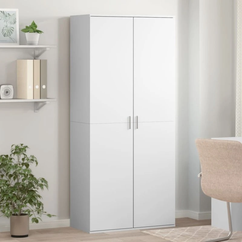 vidaXL skoskab 80x39x178 cm, hvid, konstrueret træ