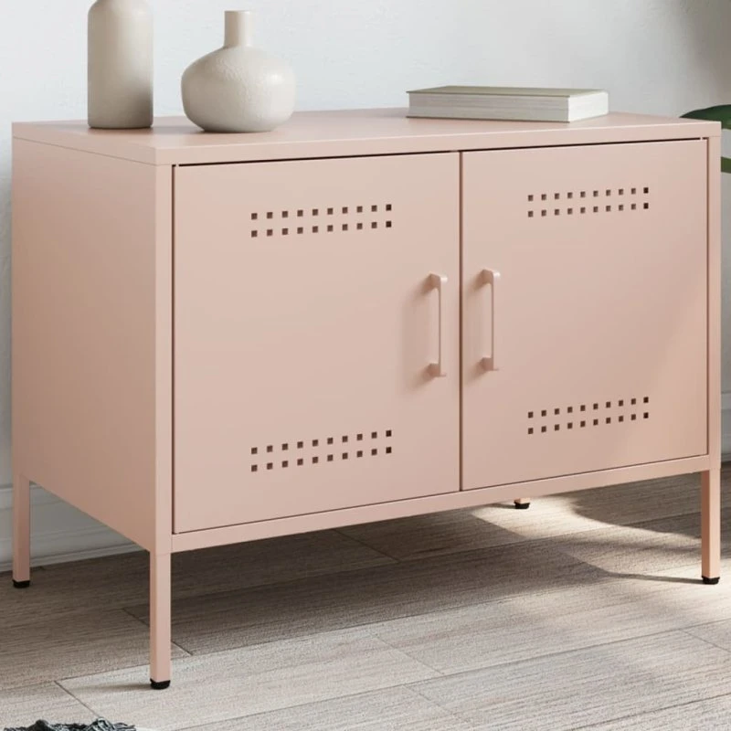 vidaXL TV-bord 68x39x50,5 cm stål - lyserød