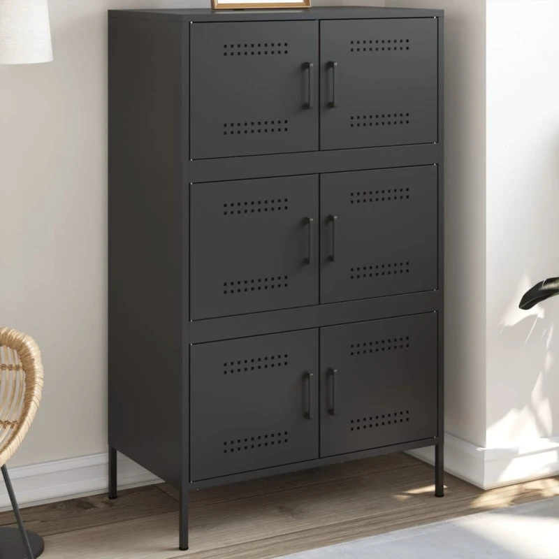vidaXL højskab 68x39x113 cm stål sort