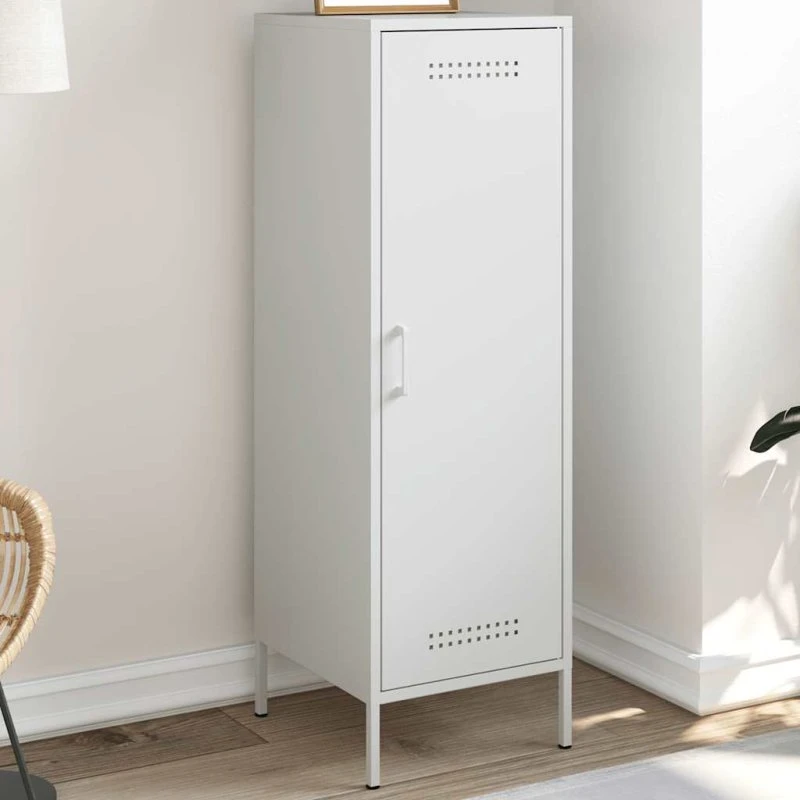 vidaXL højskab i stål 36x39x113 cm – hvid