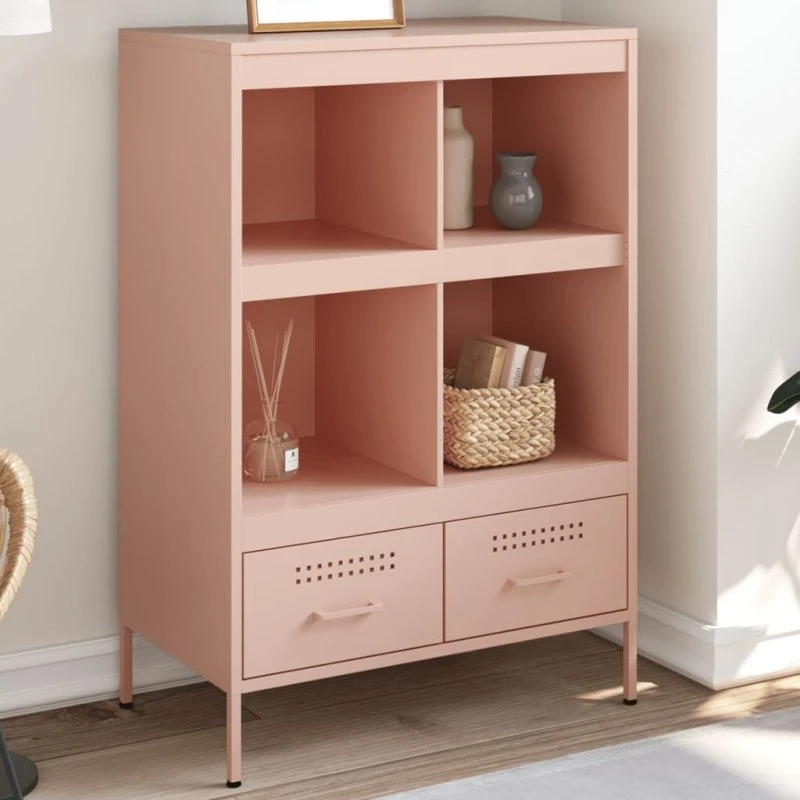 vidaXL skab i stål 68x39x101,5 cm – lyserød