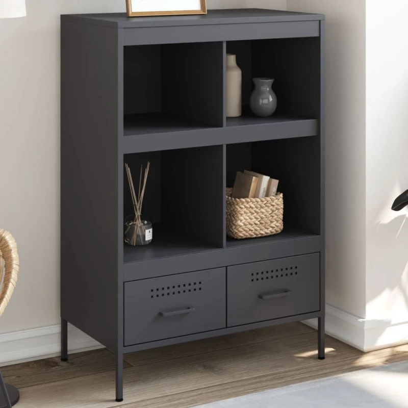 vidaXL skab i stål 68x39x101,5 cm – antracitgrå