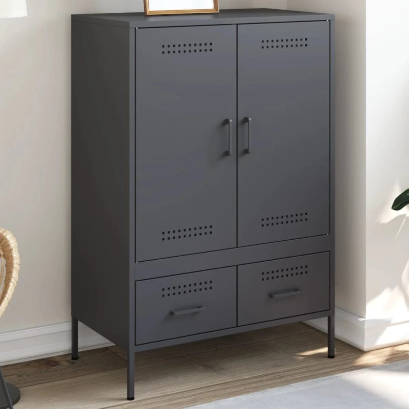vidaXL skab i stål 68x39x101,5 cm – antracitgrå