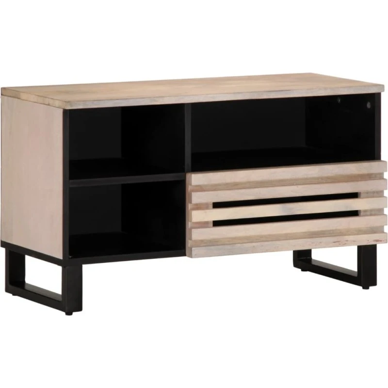 vidaXL TV-bord 80x34x46 cm i massivt mangotræ lysebrun