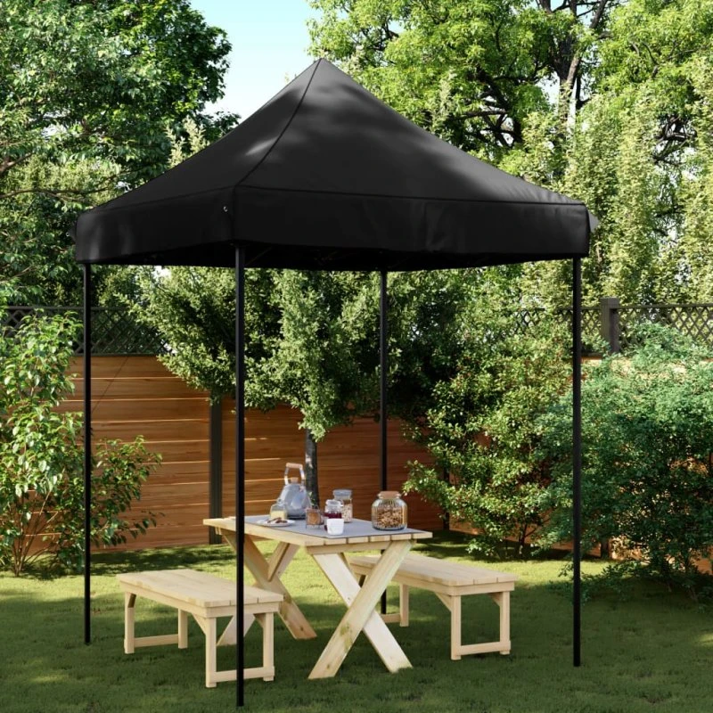 vidaXL pop-up festtelt 200x200x306 cm foldbart sort