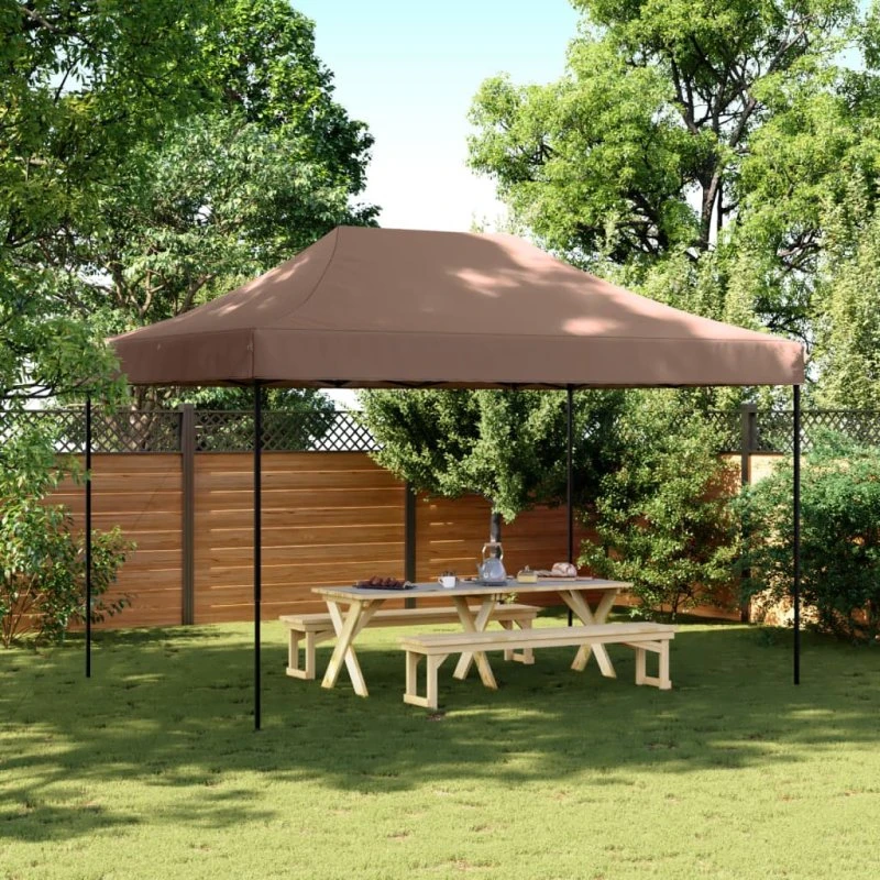 vidaXL pop-up festtelt 410x279x315 cm foldbart, brun