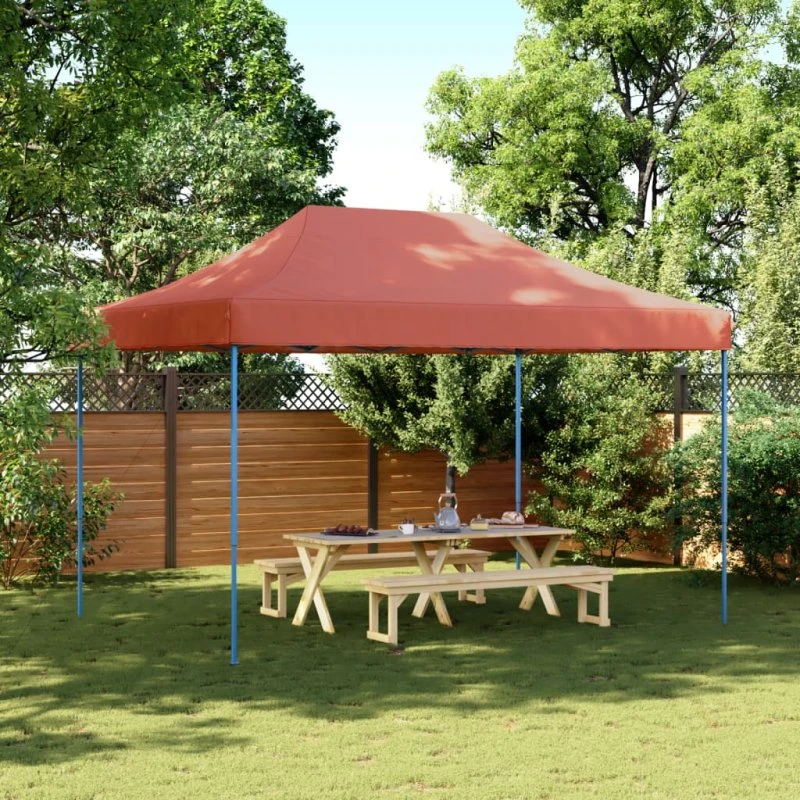 vidaXL pop-up festtelt 410x279x315 cm foldbart terracotta