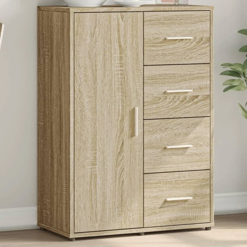 Skænk 60x31x84 cm konstrueret træ - røget sonoma-eg
