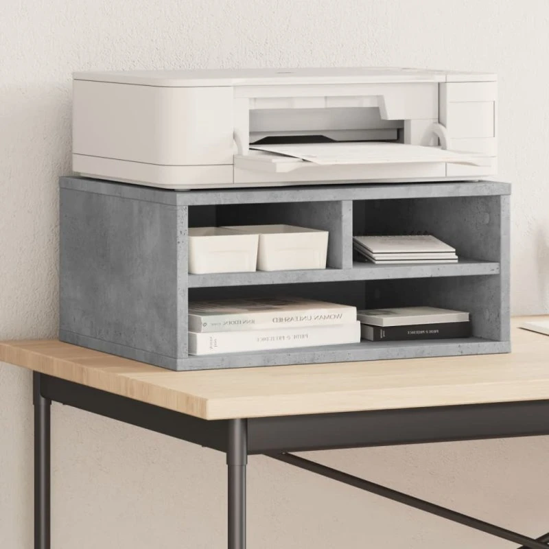 vidaXL printerstativ 49x40x22,5 cm konstrueret træ betongrå