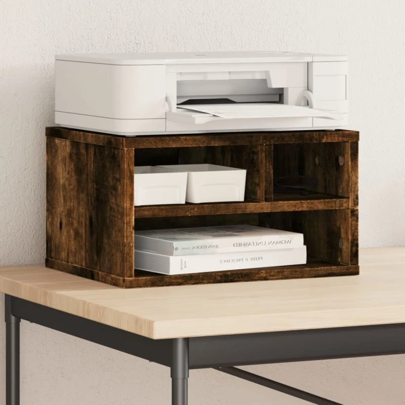 vidaXL printerstativ 40×32×22,5 cm – røget egetræ