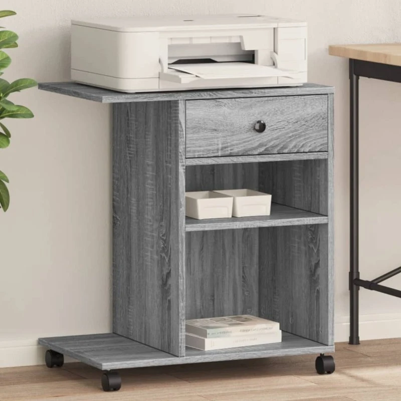 vidaXL printerstativ 60x40x68,5 cm grå sonoma-eg