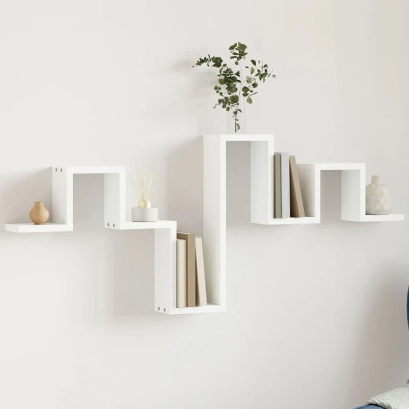 vidaXL væghylde 104,5x10x43 cm konstrueret træ, hvid